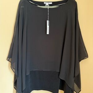 Chico’s Travelers Chiffon Layered 3/4 Sleeve Top